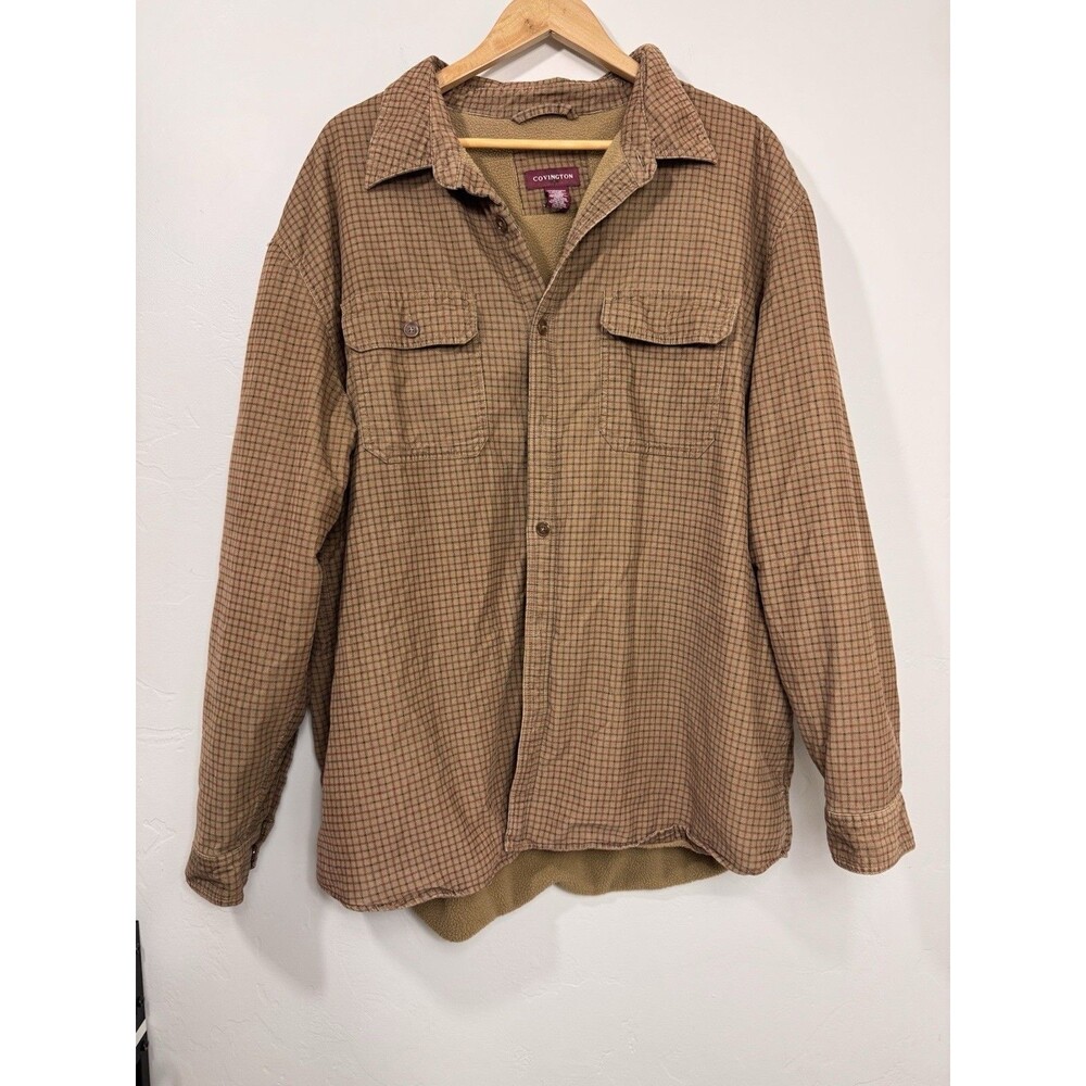 Covington Brown Corduroy Fleece Lined Barn Chore Coat Shacket Size 2XL